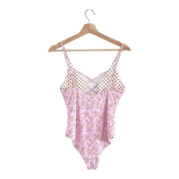 NWT Dippin Daisy’s Bliss Lattice Floral One Piece Swimsuit Wild Iris Medium - Picture 5 of 12